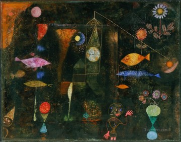 Textured Painting - Fish Magic Paul Klee with texture